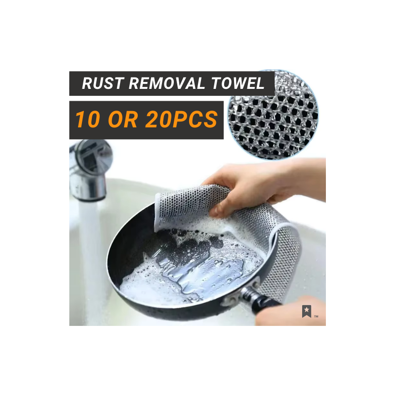 Rust Removal Cleaning Cloth Kitchen Magic Dishwashing Towel Metal Steel Wire Cleaning Rag Microwave Stove Clean Tools Dish Cloth